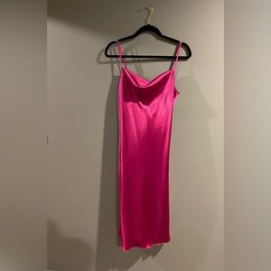 bebe midi rise fuchsia slip